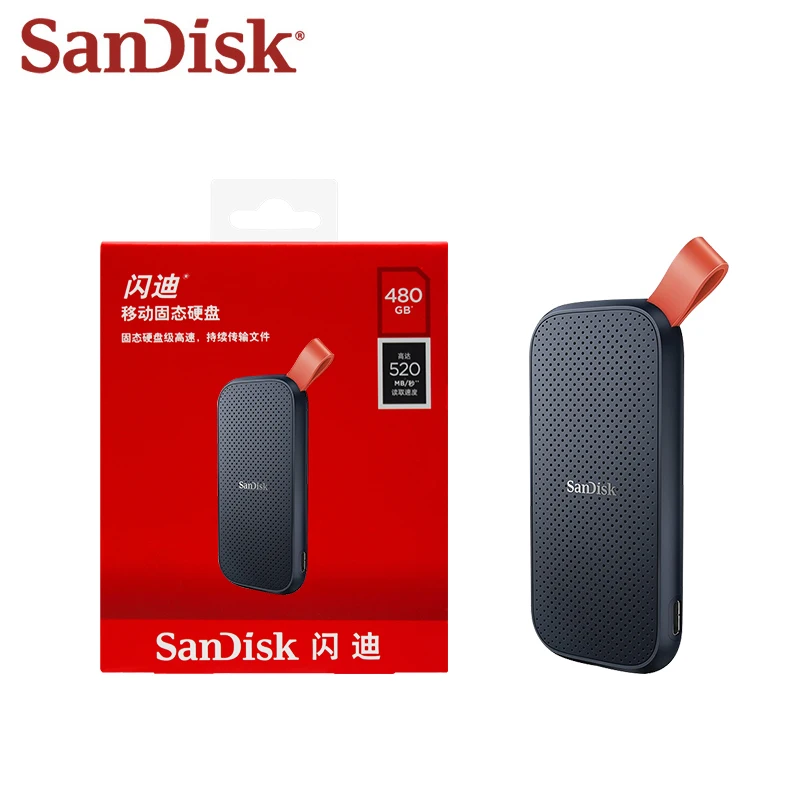 محرك الأقراص الصلبة الخارجي المحمول SanDisk E30 SSD USB3.2 1 تيرا بايت 2 تيرا بايت قراءة السرعة تصل إلى 800 ميجابايت/ثانية قرص الحالة الصلبة لأجهزة الكمبيوتر المحمول
