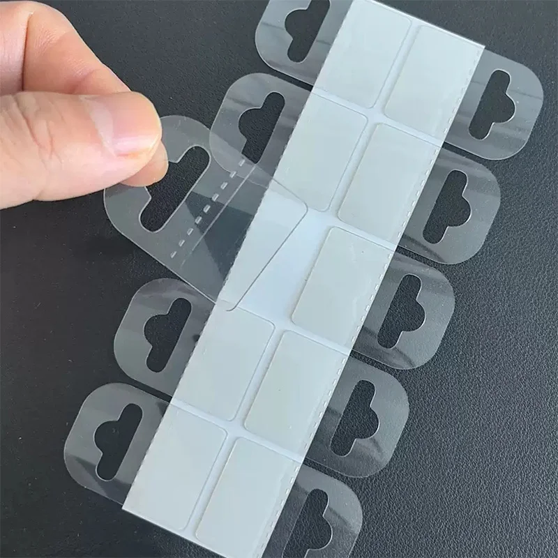 100pcs PVC Slot Hole Adhesive Hang Tags, Suitable for Office, Home, Sales Item Display in Stores and Retail Settings