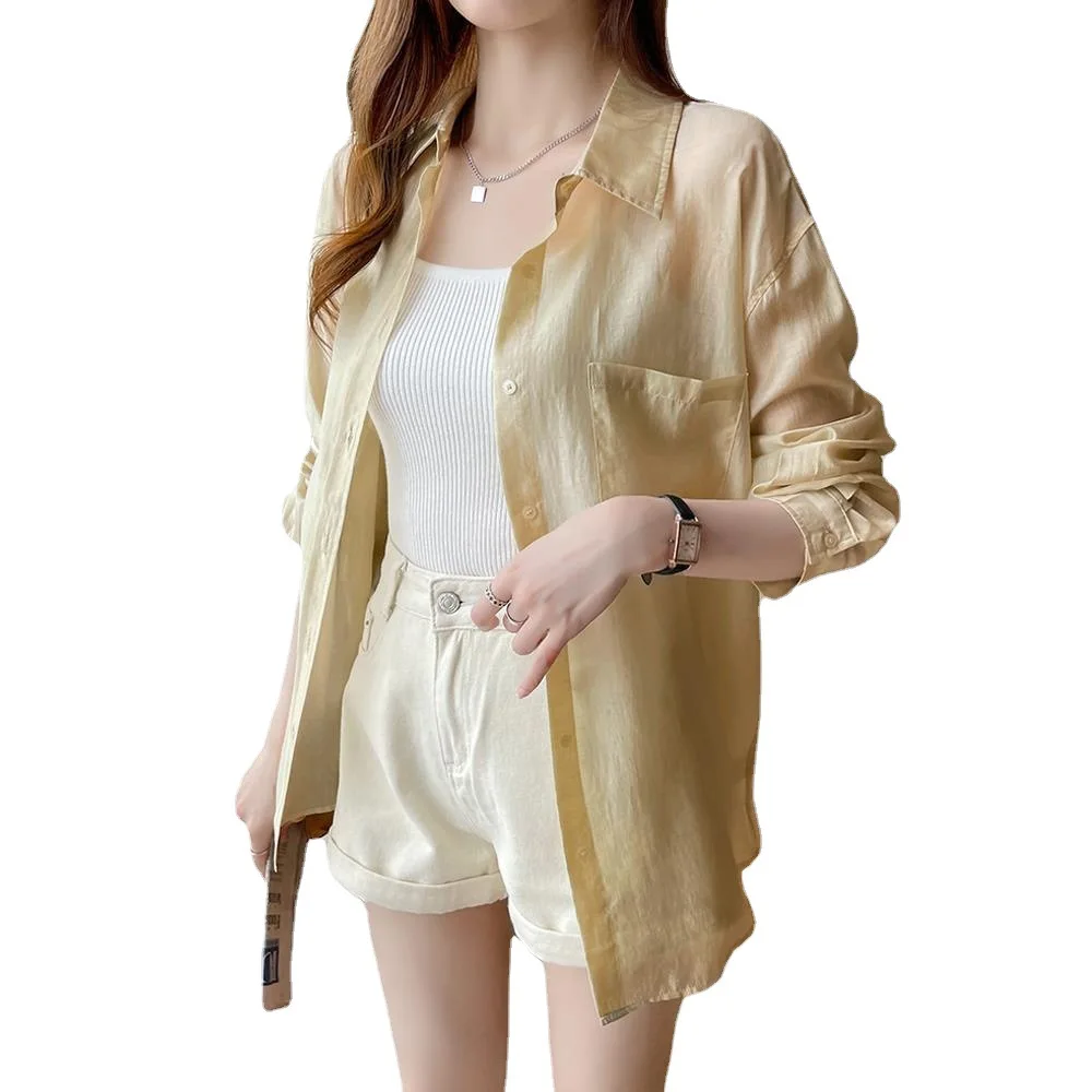 Summer New Chiffon Sun Protection Shirt Women's Long Sleeve Korean Sle Loose Mid-Length UV Protection Outer Wear Thin Cardigan