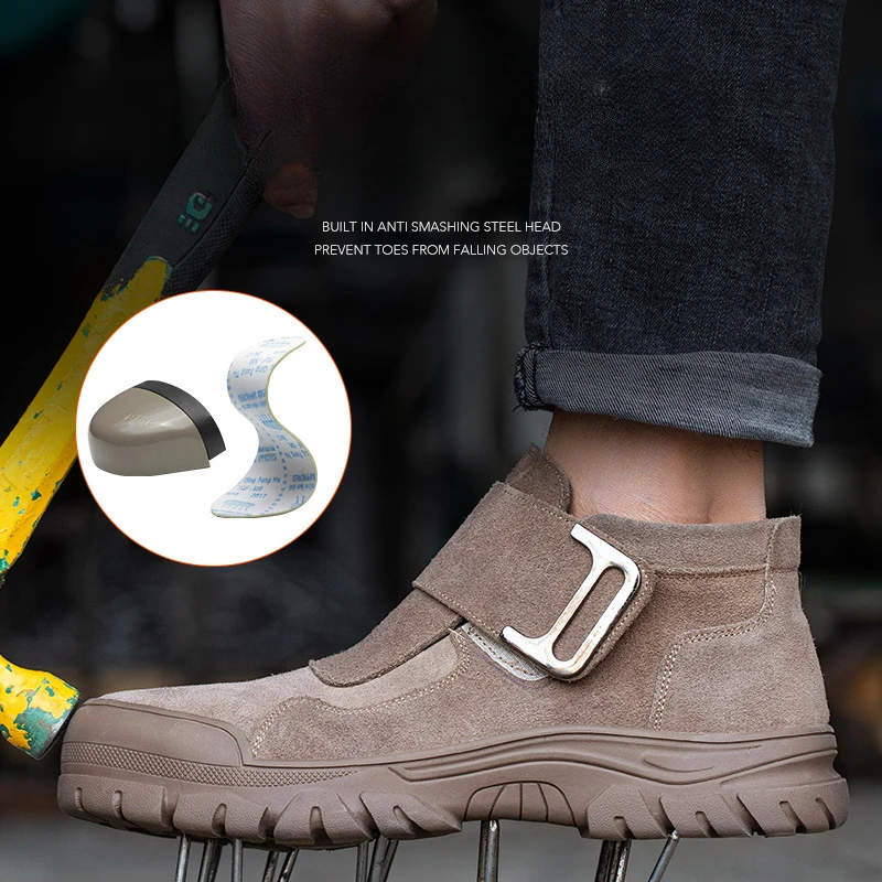 

Labor Protection Shoes for Men Anti Smashing Piercing Welding Scalding Slip Wear-resistant Work Cotton Construction Site
