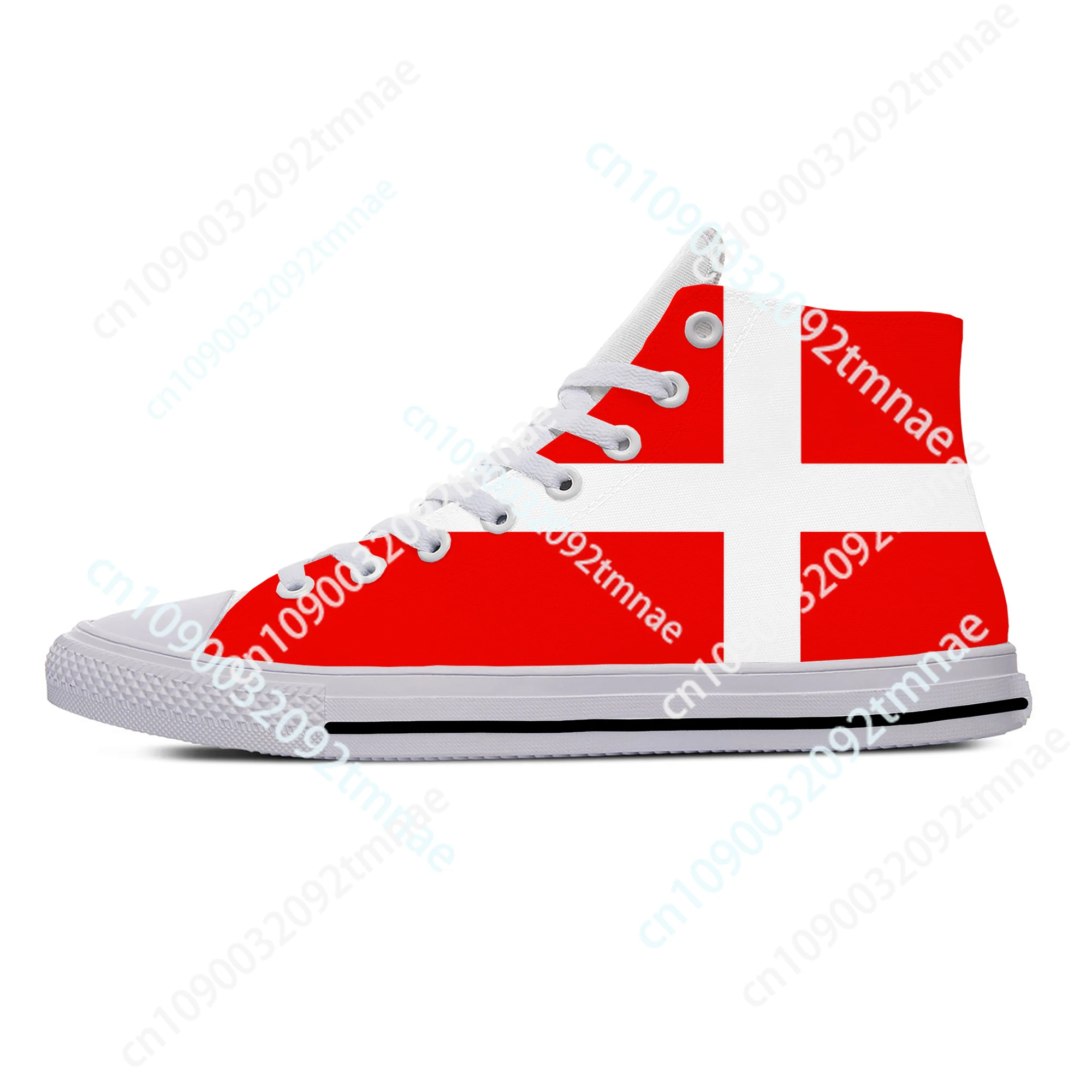 Dinamarca e bandeira dinamarquesa reino sapatos patrióticos para homens e mulheres, sapatos de bordo, leve, respirável, personalizado, top alto, moda, quente