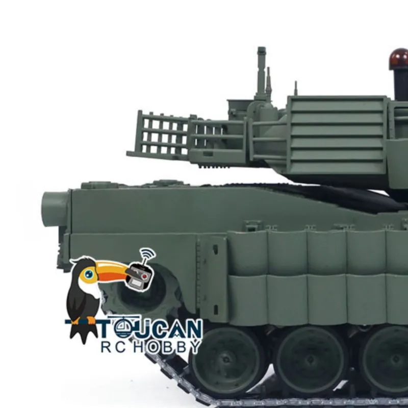 3918 Abrams M1A2 TOUCAN TUSK II 1/16 tanque de Control remoto de Metal IR caja de cambios de doble flujo torreta 360 rotación barril retroceso elevación