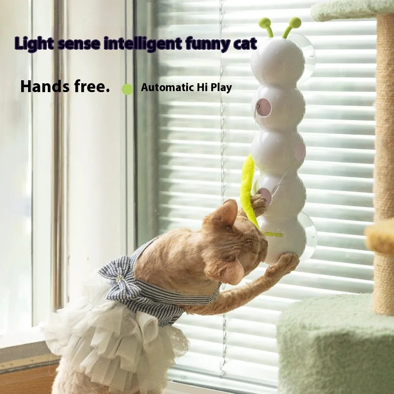 

Intelligent interactive cat toy,Mobile activation wake-up, earthworm pole, toy with tail, automatic popping hole,Interactive