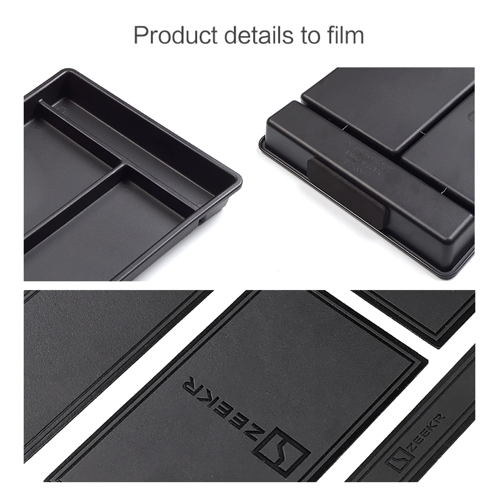 ZUNDUO-caja de almacenamiento Central para coche, bandeja organizadora de capa inferior, Accesorios Negros, para ZEEKR 001