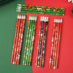 12-36Pcs 19cm Christmas Pattern Pencils Children's Birthday Party Baby Shower Christmas Carnival Gift Kindergarten Reward Pack