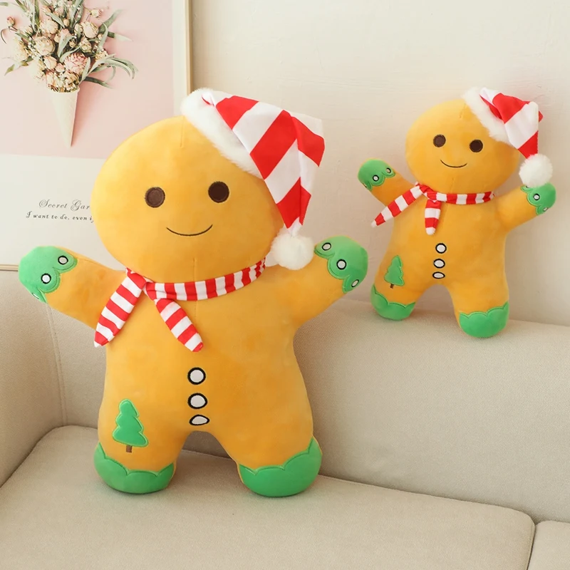 Simulado Gingerbread Man Plush Toy, Soft Cartoon Doll, Christmas Party Decor, Xmas Festival, Ano Novo, Kids Gift, Hot Sale, 30 cm, 50cm