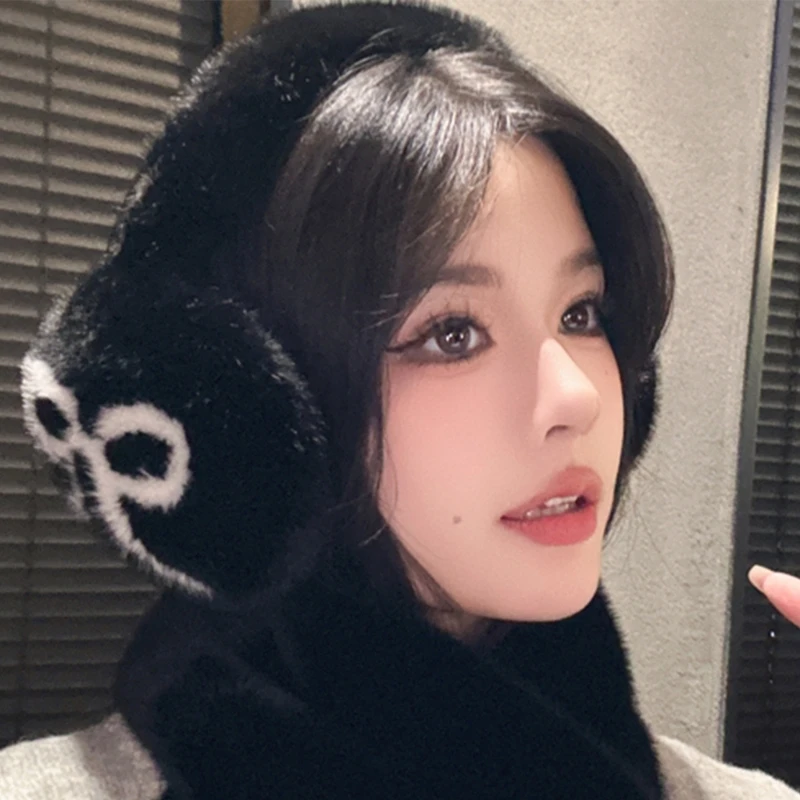 Muff telinga lipat yang dapat disesuaikan dengan fashion bowknot/paws untuk bermain ski dan berkemah aktivitas musim dingin