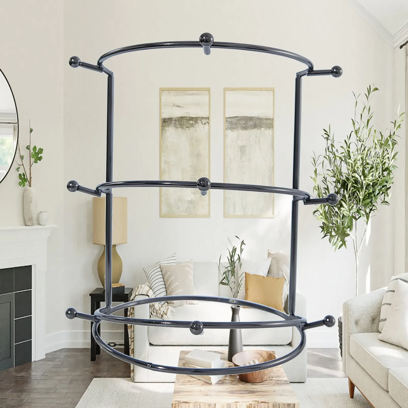 Three Tier Crown Jewelry Display Stand Iron Tiara Rack for Necklace Earring Ring Storage Organizer