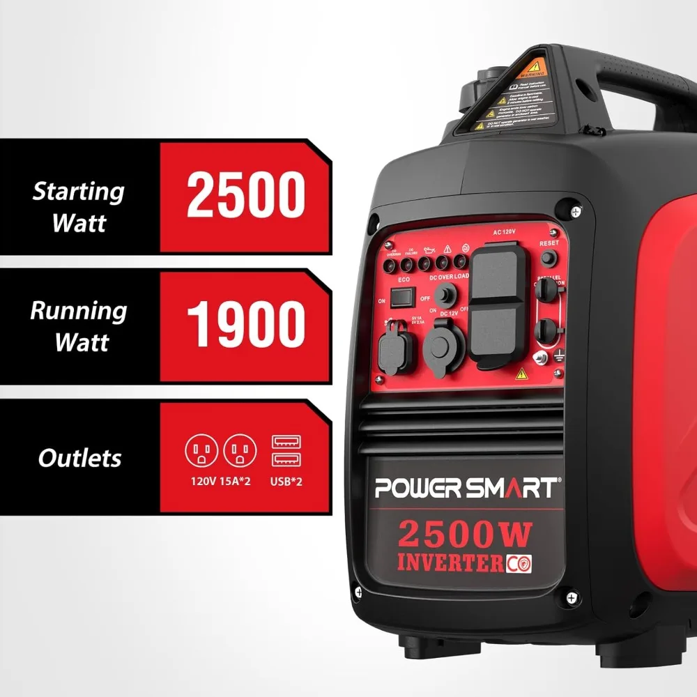 2500-Watt Portable Inverter Generator with Quiet Technology and CO Protect