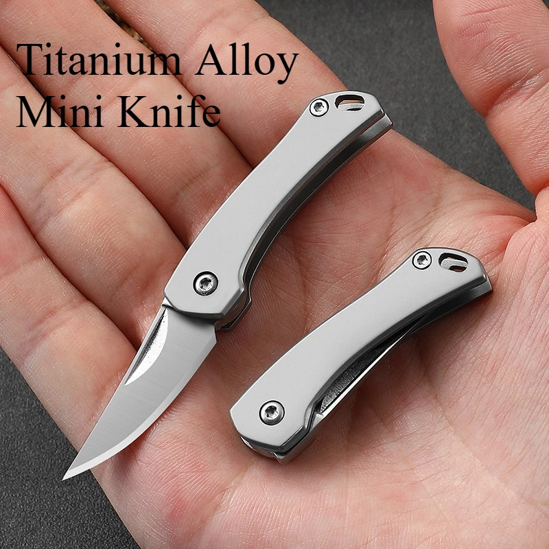 

New Titanium Alloy Mini Knife Sharp Folding Portable Keychain Pocket Knife