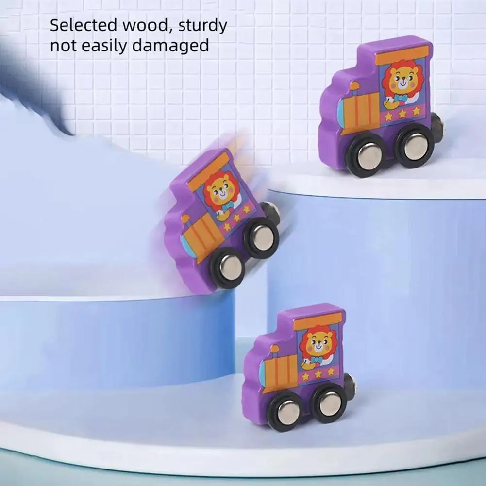 Magnetisches Zahlenzugspielzeug aus Holz, farbenfrohes digitales Bausteine-Set für frühes Lernen und Hand-Auge-Koordination von Kindern ﻿