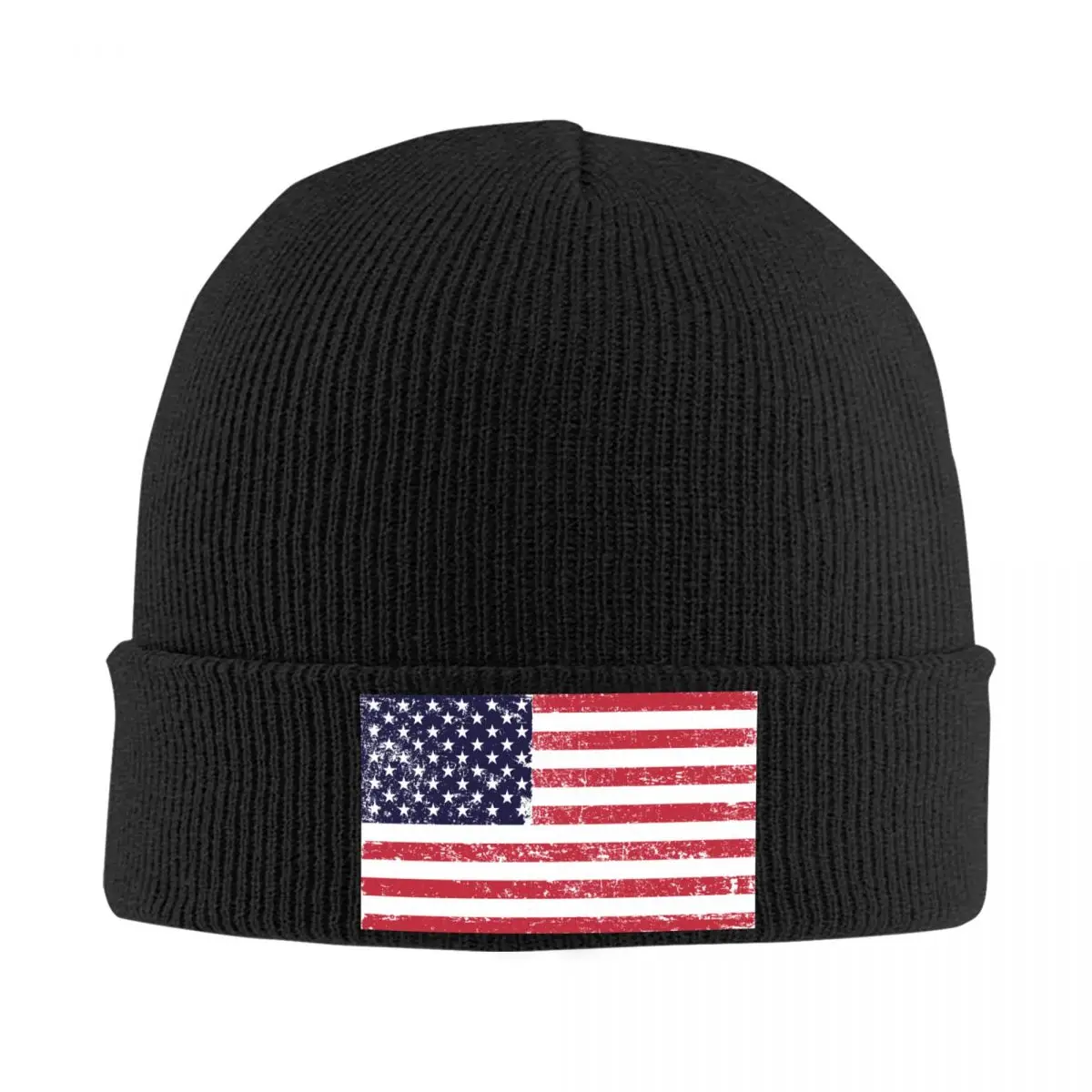 Custom American Flag Beanie Cap Unisex Winter Warm Bonnet Homme Knitted Hat United States USA Stars Skullies Beanies Caps