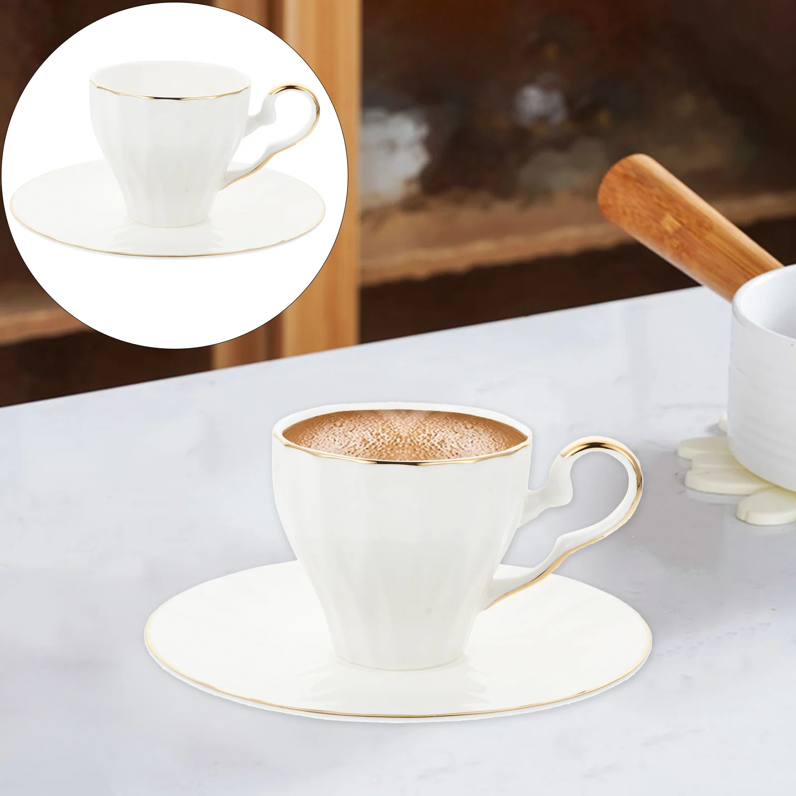 

Teacup Ceramic Coffee Ceramics Mug with Saucer Cups Saucers Milk Mugs Porcelain
