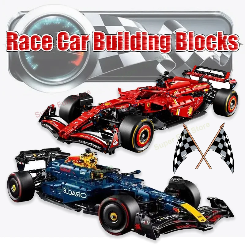 

2025 New Technical Racing Car Building Blocks Speed Champion Series Formula Style Super Car Bricks Toy for Boys Christmas Gift