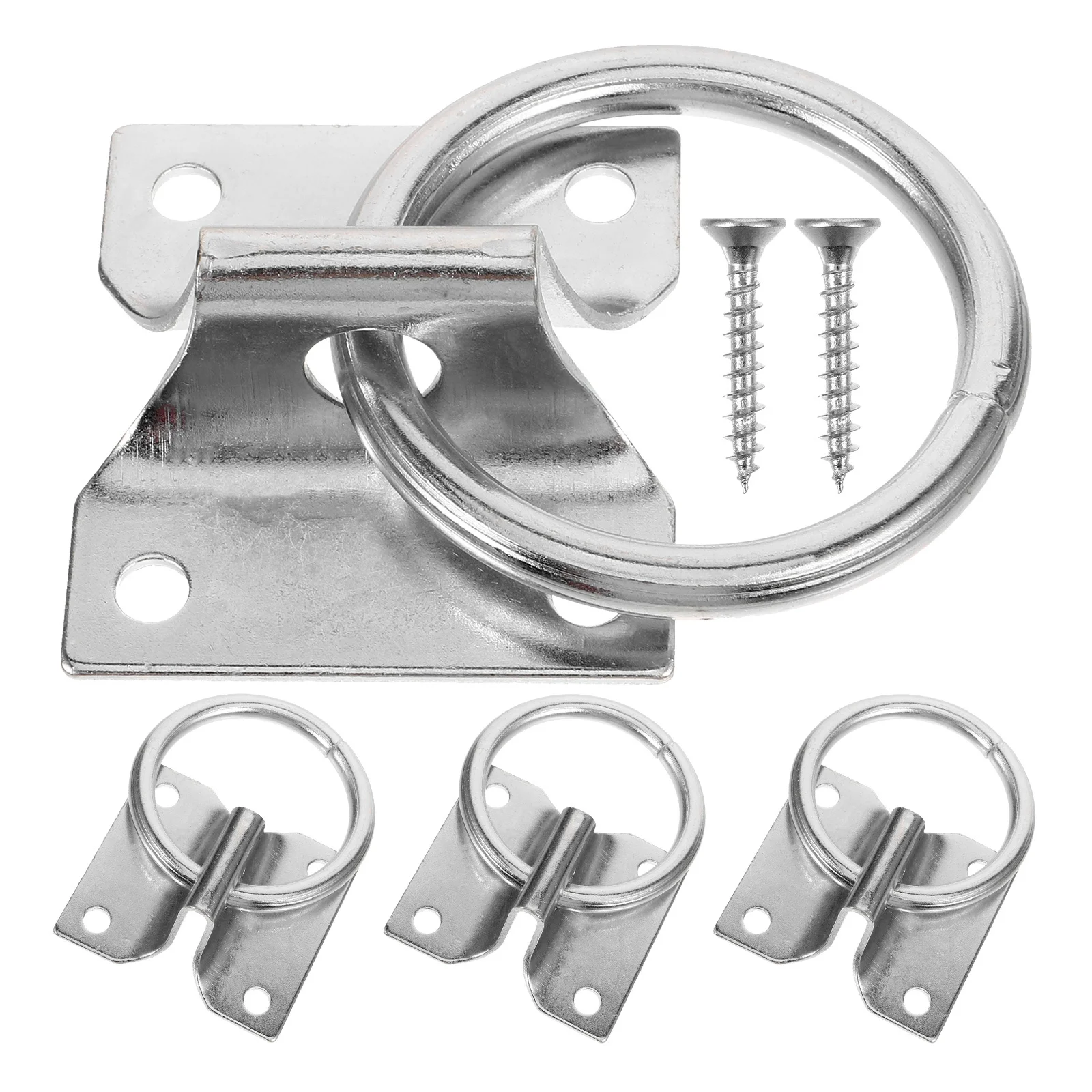 4Pcs Convenient Horse Tie Ring Set Rust Resistant Solid Build with Sharp Screw Fastener for Stable Barn Stall Riding Safety