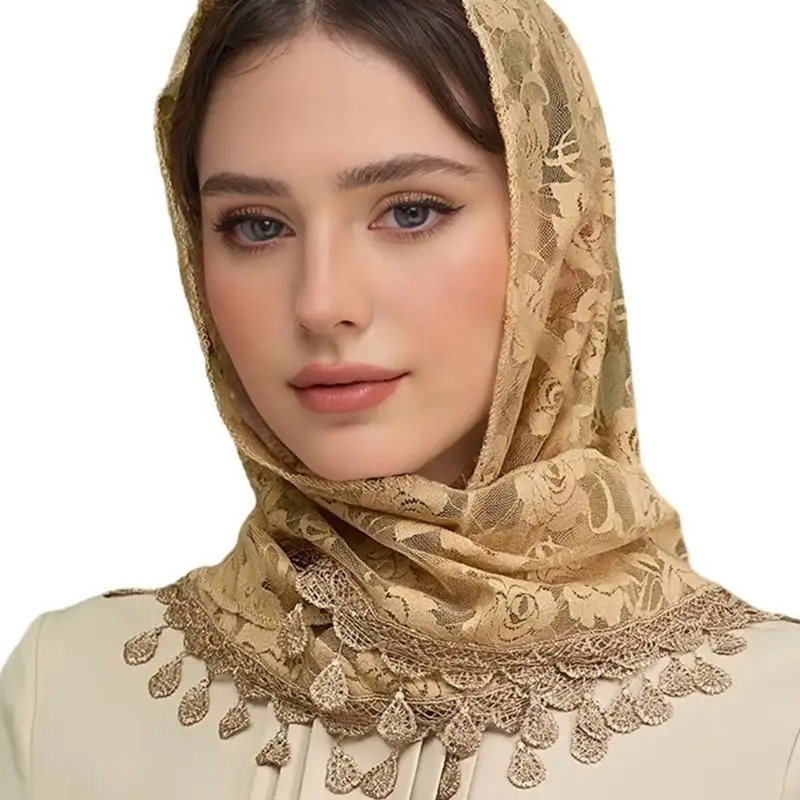 Elegant Lace Veils Party Church Bridal Veils Mantilla Veils for Traditional Wedding 6XDA