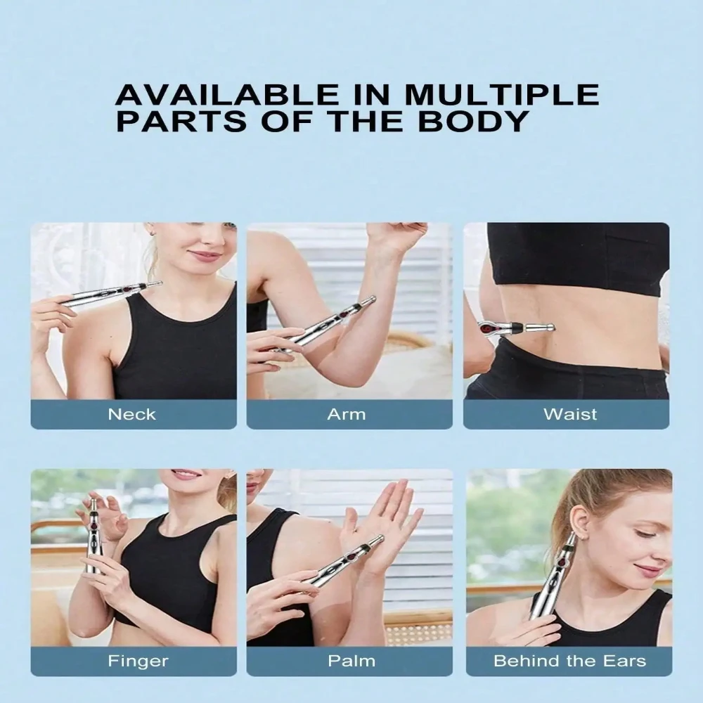 Electronic Meridian Massage Pen Energy Pulse Therapy Pen Microcurrent Body Acupuncture Point Massager for Home Relax