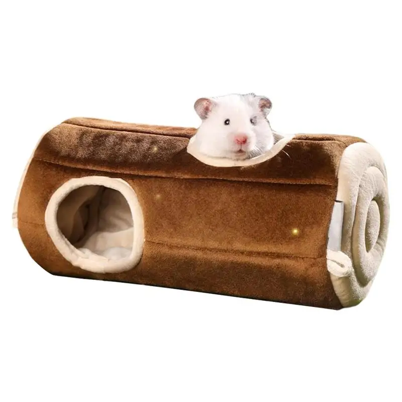 Tempat tidur gantung hangat rumah terowongan Guinea hewan kecil rumah kandang kandang hewan tempat tidur Hamster hangat rumah terowongan Guinea sisi ganda hangat