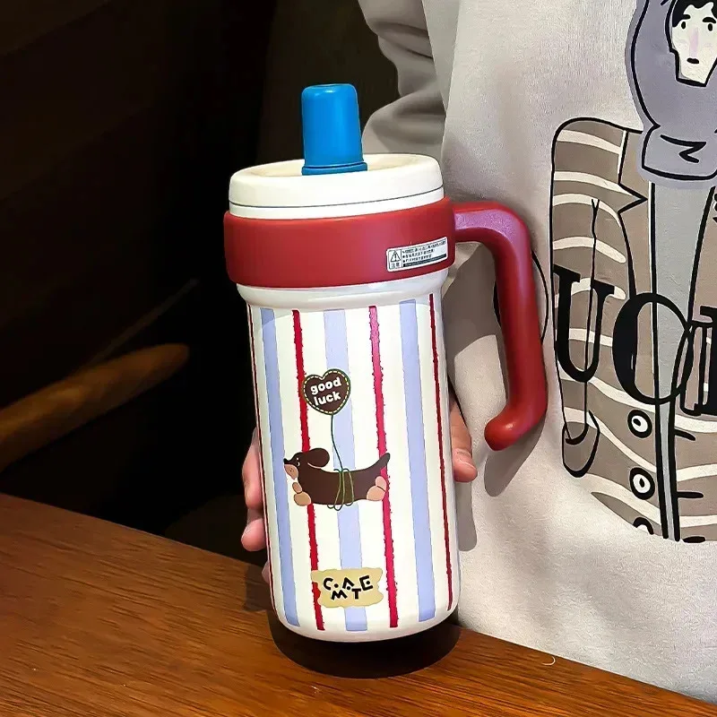 

TOPLIVING Portable Large Capacity And High Aesthetic 316 Insulated Cup For Girls, Straw Cup, Ice Cream Cup, Men'S Tea Water Sepa