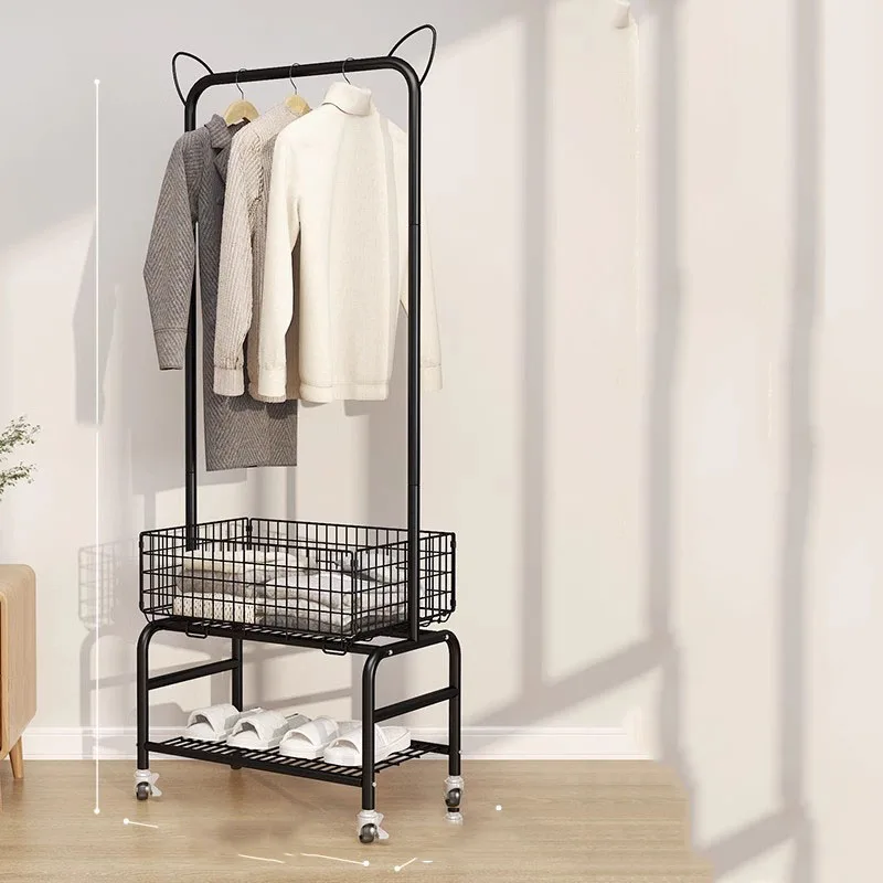 Clothes Organizer Standing Coat Rack Stand Commodes Hanger Coats Floor Iron Shelf Pants Furniture Home Rack Para Ropa Wall Racks