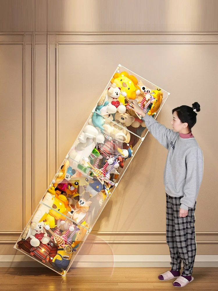 

Transparent Doll Storage Buet Plu Toy Organizer Display Cabinet Home Storage Solutions Coleome 92LB Fly Organizer