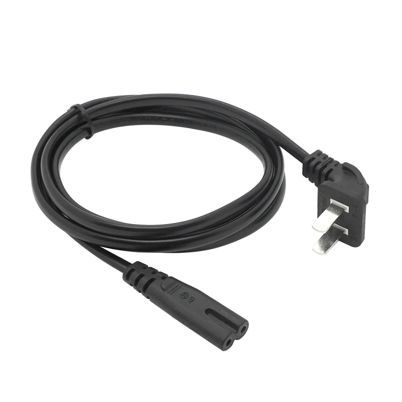 TV Power Cord PSE JET Certificated, Down Angle NEMA 1-15P to IEC320 C7 2 Prong Extension Cable for LeTV TCL, 1.5M