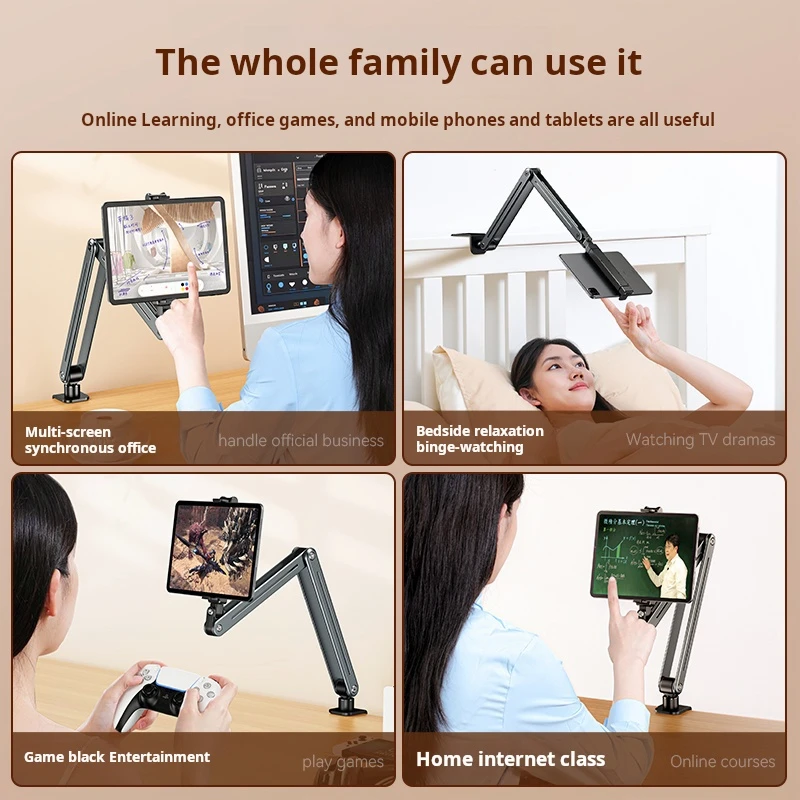 New Aluminum Alloy Universal Stand for Mobile Phone and Tablet Stepless Rgultion Compatible with Both Mobile Phones and Tablets