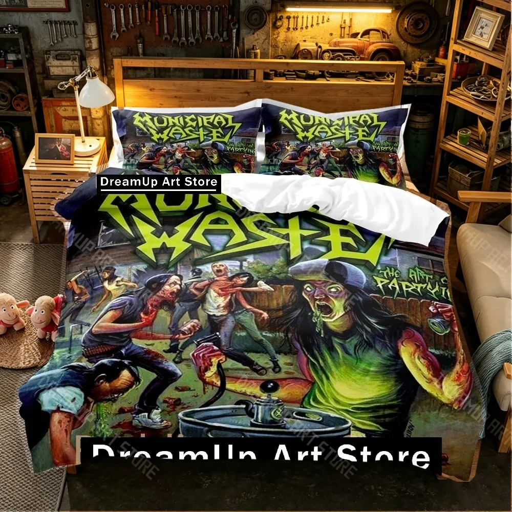 3D Printed Municipal Band Waste Bedding Set for Boys Girls Duvet Cover Pillowcase Twin Queen King Full Single Double Sizes
