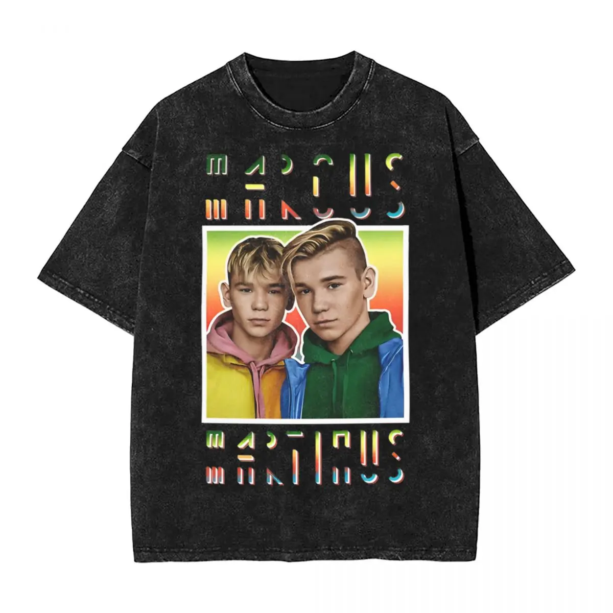 Washed T Shirt Marcus And Martinus Sweden Hip Hop Retro T-Shirts Streetwear Short Sleeve Graphic Printed Tees for Men Women