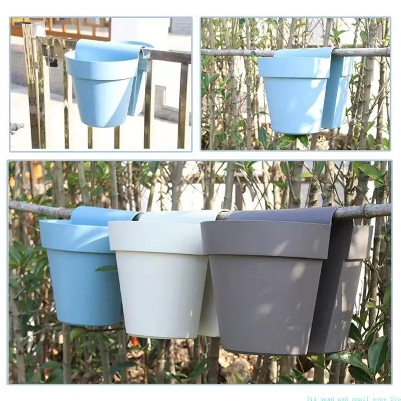581C Double-Sided Hanging Planter Deck Flower Pot Plant Window Box Railing