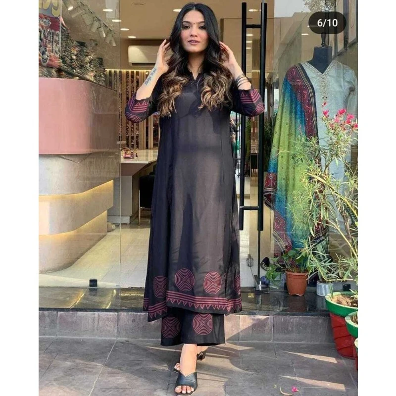 Женские дизайнерские черные прямые брюки Salwar Kurta Partywear стильное платье в подарок