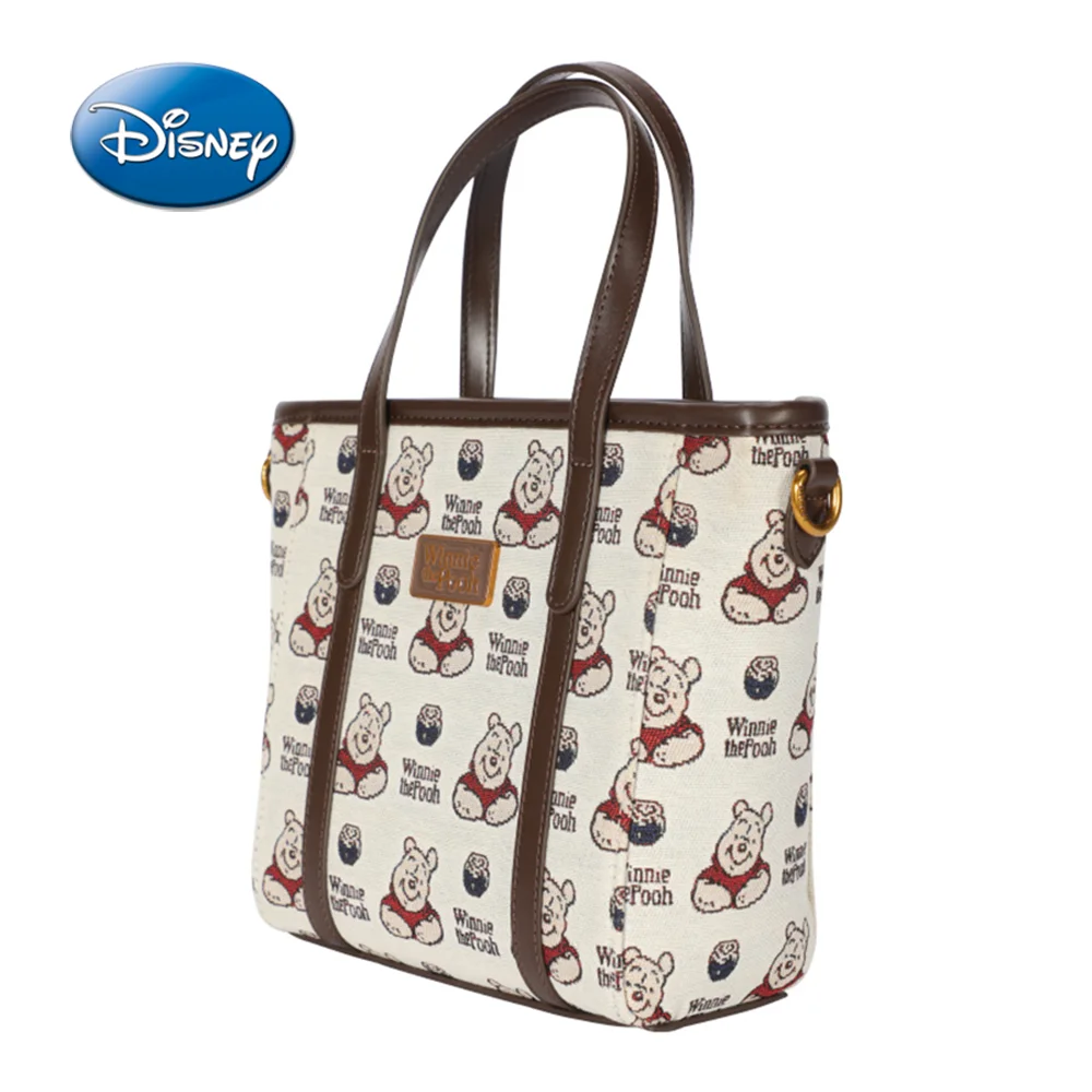 1 Pc Disney Officially Licensed Winnie the Pooh Crossbody Bag Tote Brown Bear Pattern Leather Work Travel Fashion Single