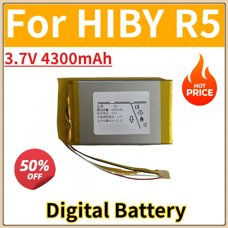 

3.7V 4300mAh Replacement Digital Battery For HIBY R5 High Quality