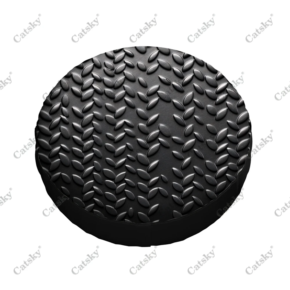 Steel Plate Metal Stanless Pattern Polyester Universal Spare Wheel Tire Cover Custom Tire-Covers for Trailer RV SUV Truck Camper