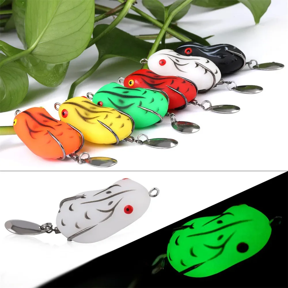 

Bionic Frog Lure 5cm Japanese Double Hook Torpedo Frog Lure Set Rubber Simulation Soft Bait for Black Fish Bass Fishing
