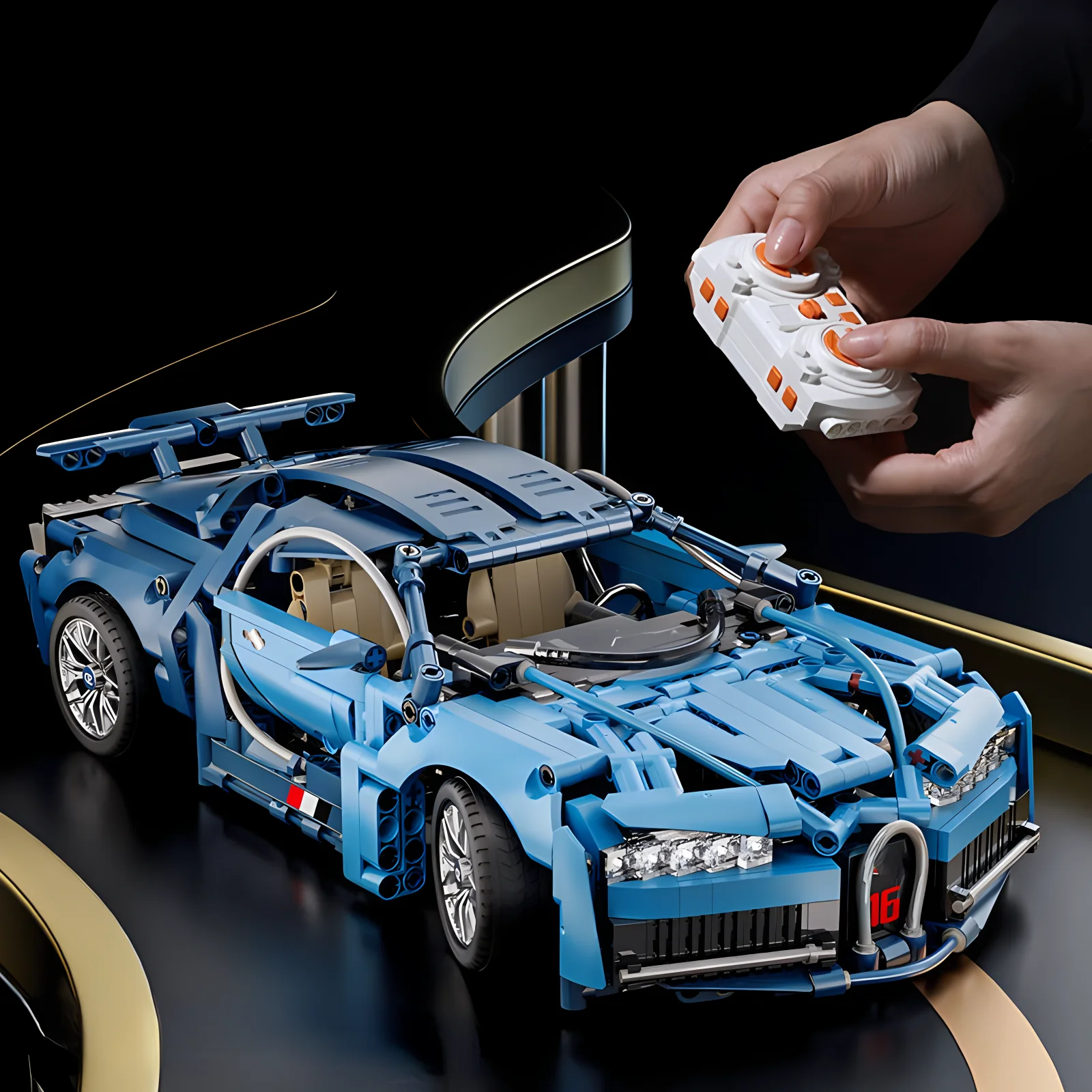 Building Block Concept Version, Sports Car, Super Racing Car, Building Block Brick Model, Speeding Car Toy, Children's DIY Gift