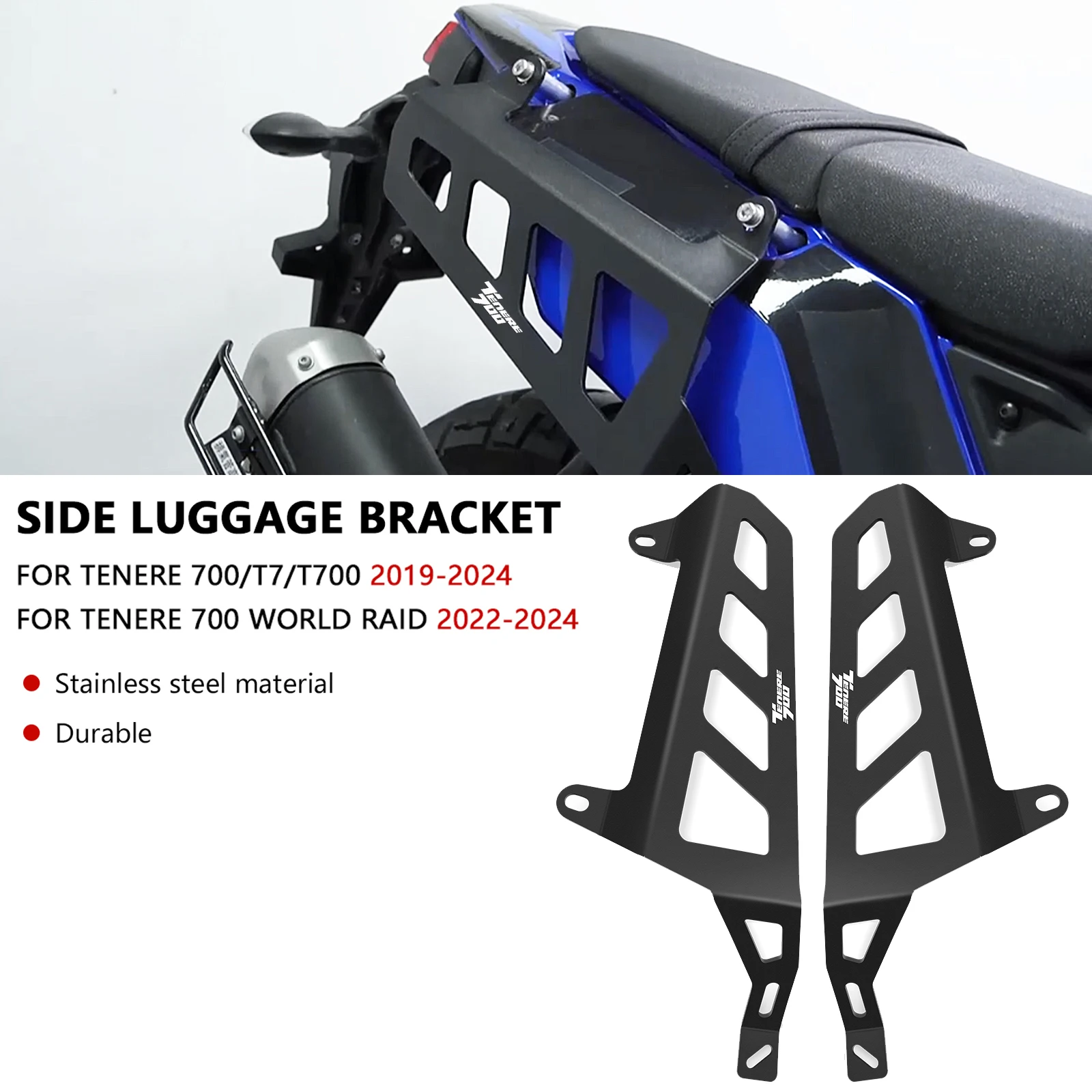 

For Tenere 700 T7 T700 2019-2024 Tenere 700 World Raid 2022-2024 Saddlebag Support Bar Mount Bracket Side Luggage Racks