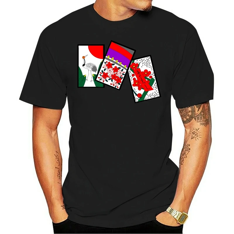 Men tshirt  Japanese Hanafuda T Shirt  T Shirt Printed T-Shirt tees top