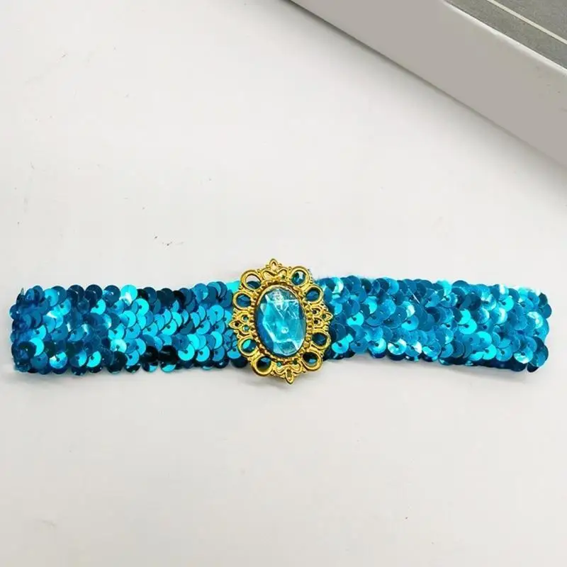 

652F блестящие повязки на голову со стразами, эластичные ленты для волос для женщин и девочек, регулируемые шиньоны, аксессуары