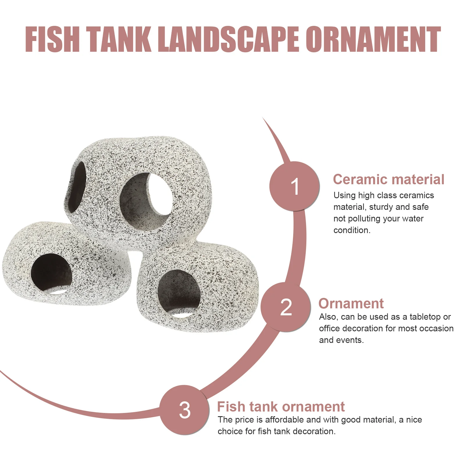 

Delicate Fish Cave Ceramic Shrimp Hiding Cave Aquarium Decor Fish Tank Accessory Lifelike Safe Aquarium Decoration