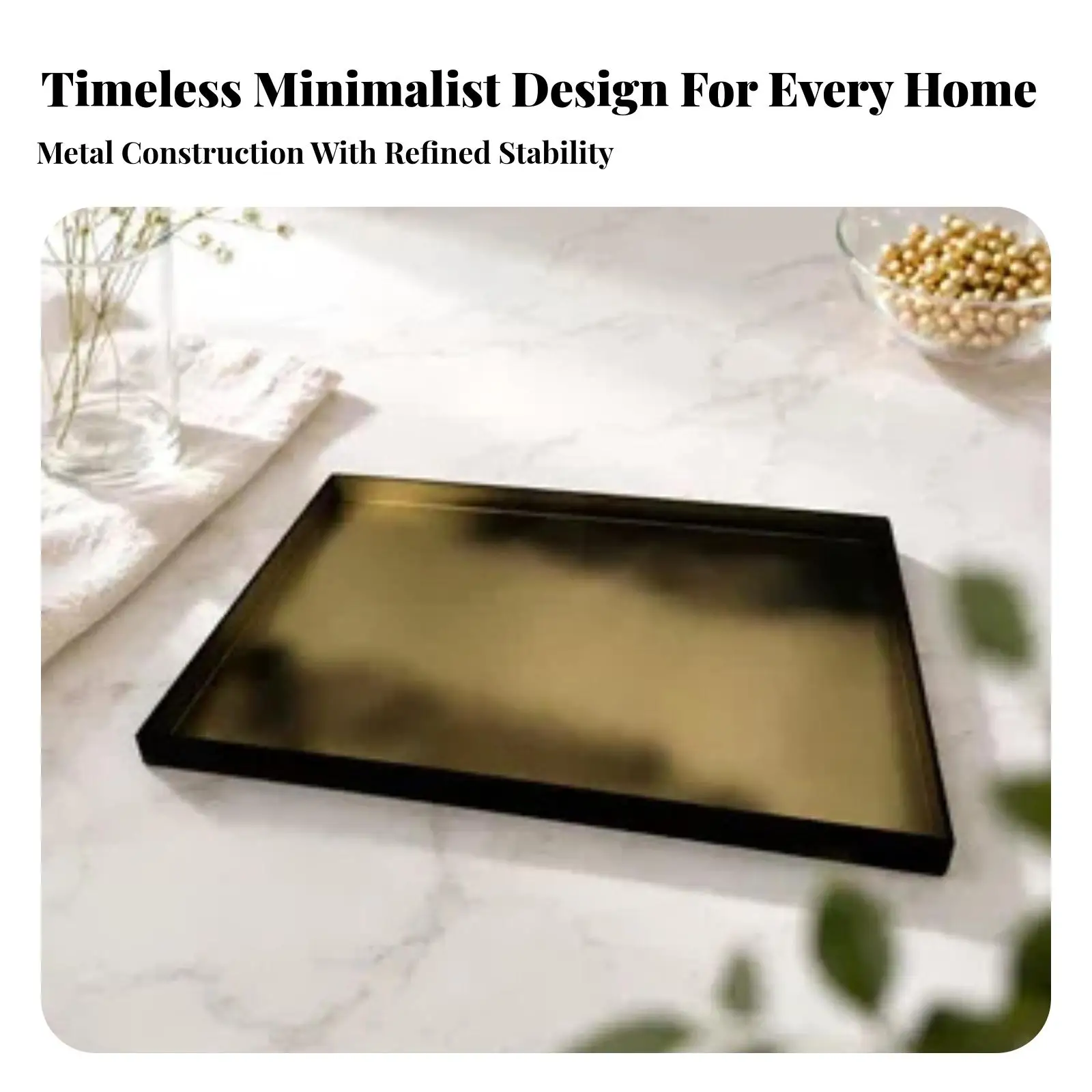 Luxury Metal Serving Tray for Coffee Table Vanity Tray and Party Food Presentation