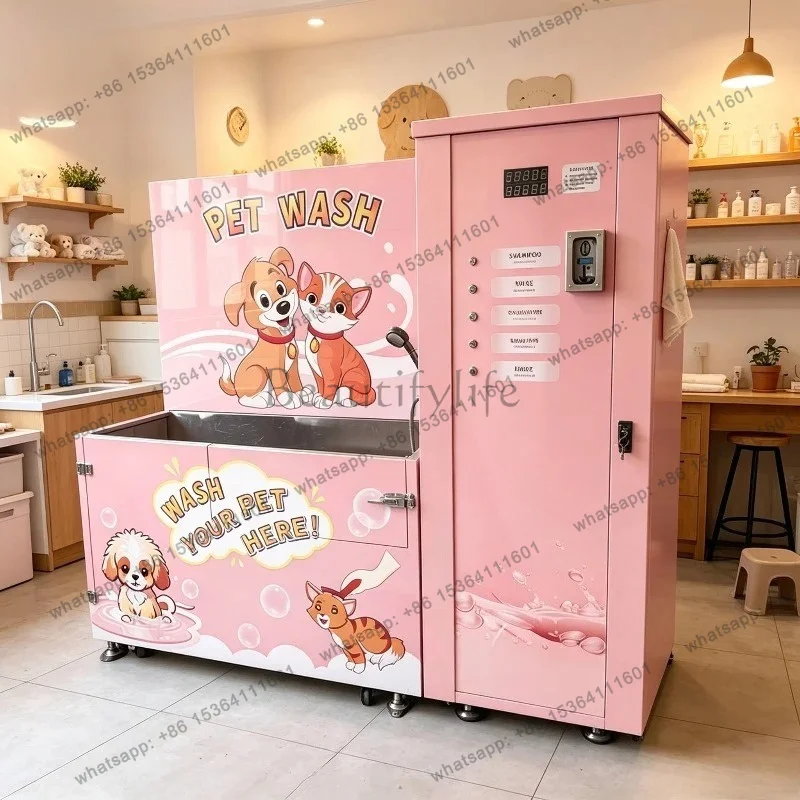 Custom Automatic Dog Wash Pavilion Self Serve Pet Grooming Station Outdoor Kiosk Spa Deep Cleaning Vending Machine with House