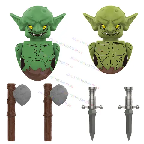 MOC Building Blocks Green Monster Accessories Mini action Figures Collectible DIY Toy Model Decorative Gifts GG014 GG013