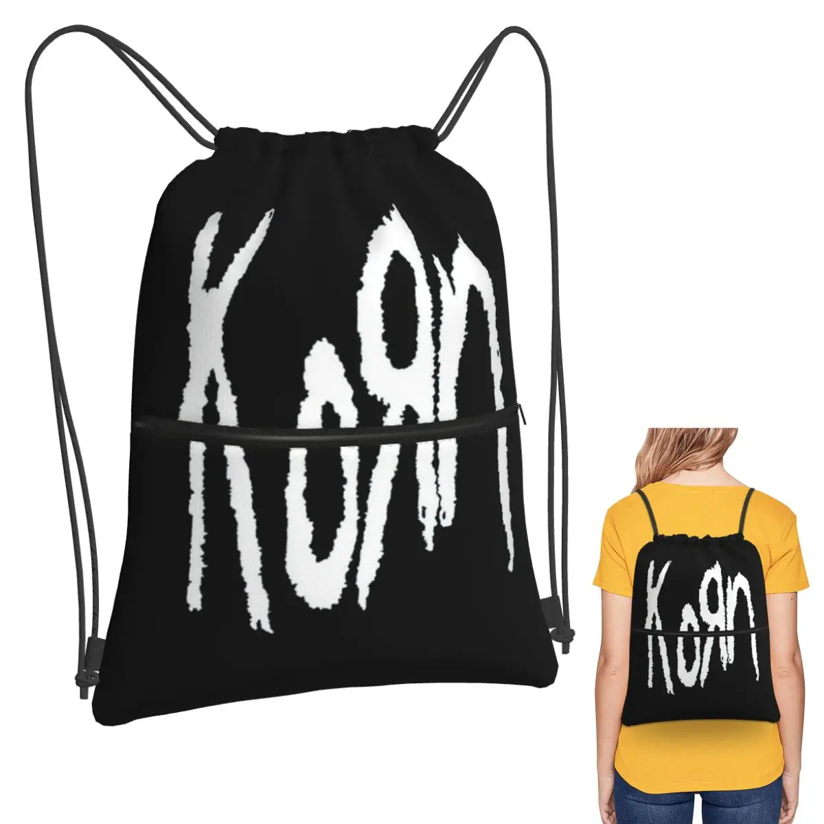 

Music Rock Korn Band Backpacks Multi-function Drawstring Bags Sports Bag Book Bags for Man Woman School