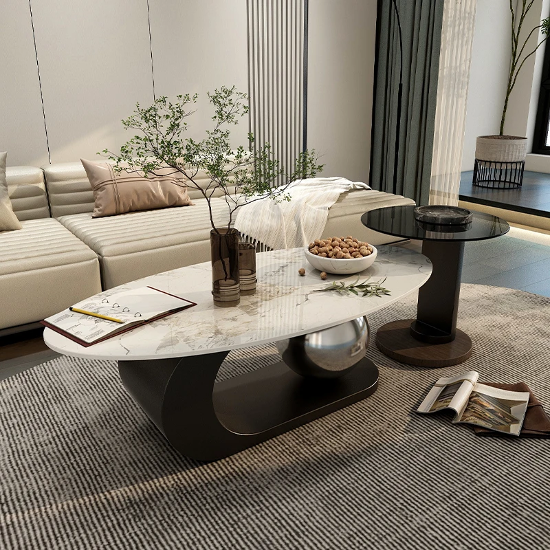 Center Nordic Coffee Tables Modern Design Minimalist Luxury Marble Oval Coffee Table Hallway Mesa Auxiliar Bedroom Furniture