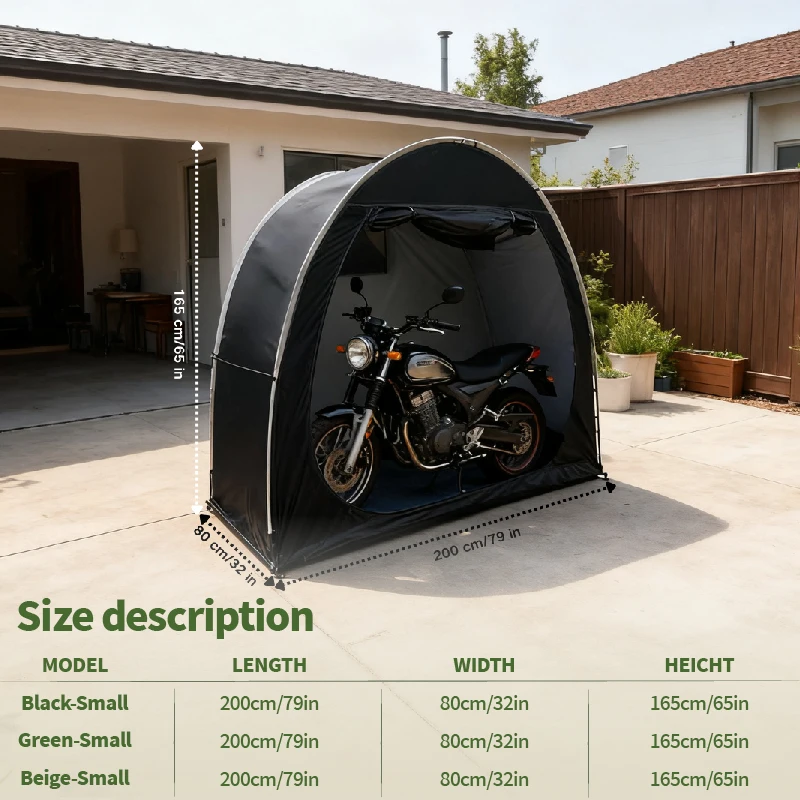 Portable Outdoor Bike Shelter Storage Tent Aluminum Alloy Frame Oxford Fabric Carry Bag Included Easy Bike Protection
