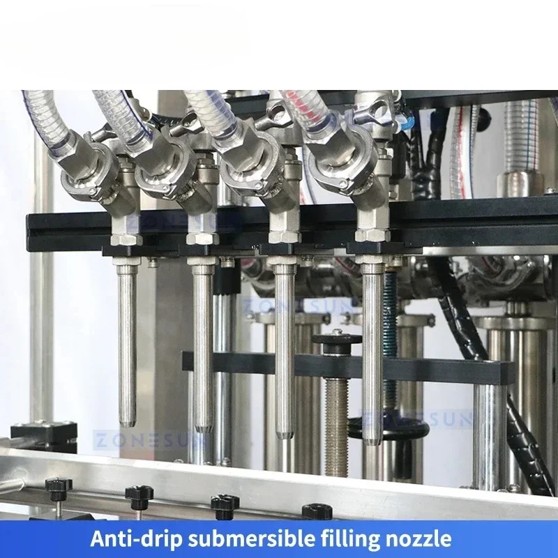 Zonesun ZS-PPCL2 Riempimento automatico Tappatrice e etichettatrice Linea di produzione monoblocca Pompa a stantuffo