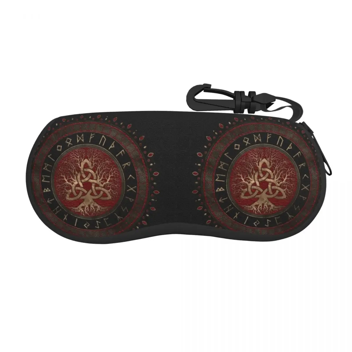 Tree Of Life With Triquetra Leather And Gold Shell Glasses Case  Norse Yggdrasil Eyeglasses Case Sunglasses Protector Box