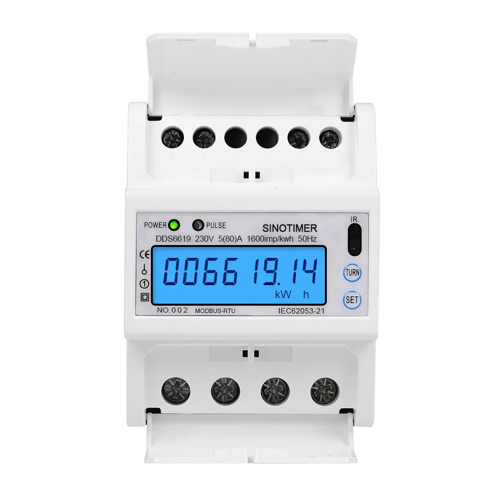 ​AC230V 50hz Lárma Karfa Elektromos egységes Fázis Energia Fogyasztásmérő RS485 modbus RTU Bevégzés kwh wattmeter Képellenőrző vel backlight