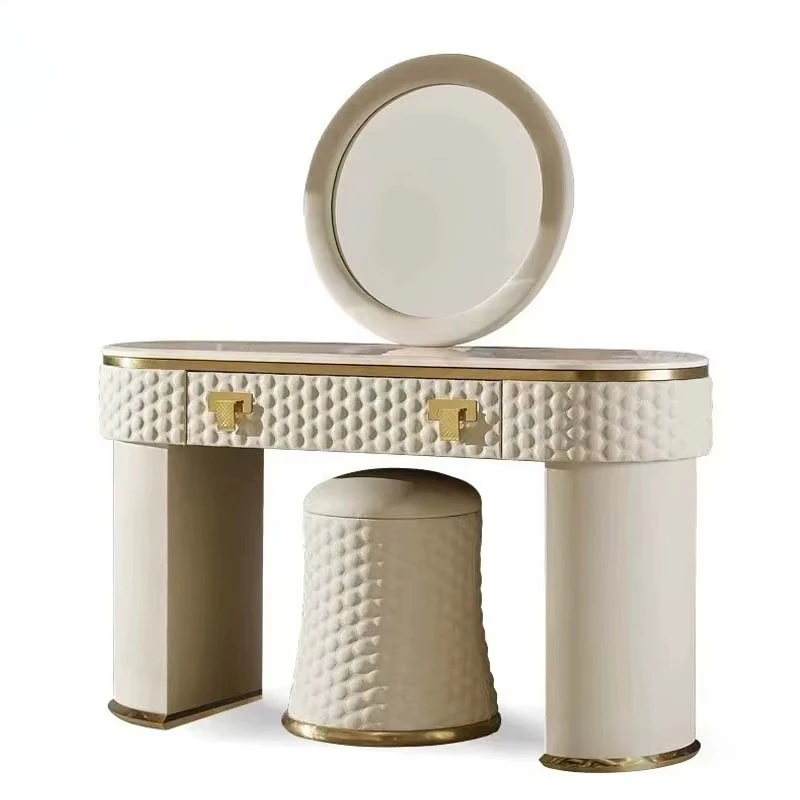 

High Quality Luxury Modern Dresser Bedroom Furniture Plywood Dresser with Light and Mirror